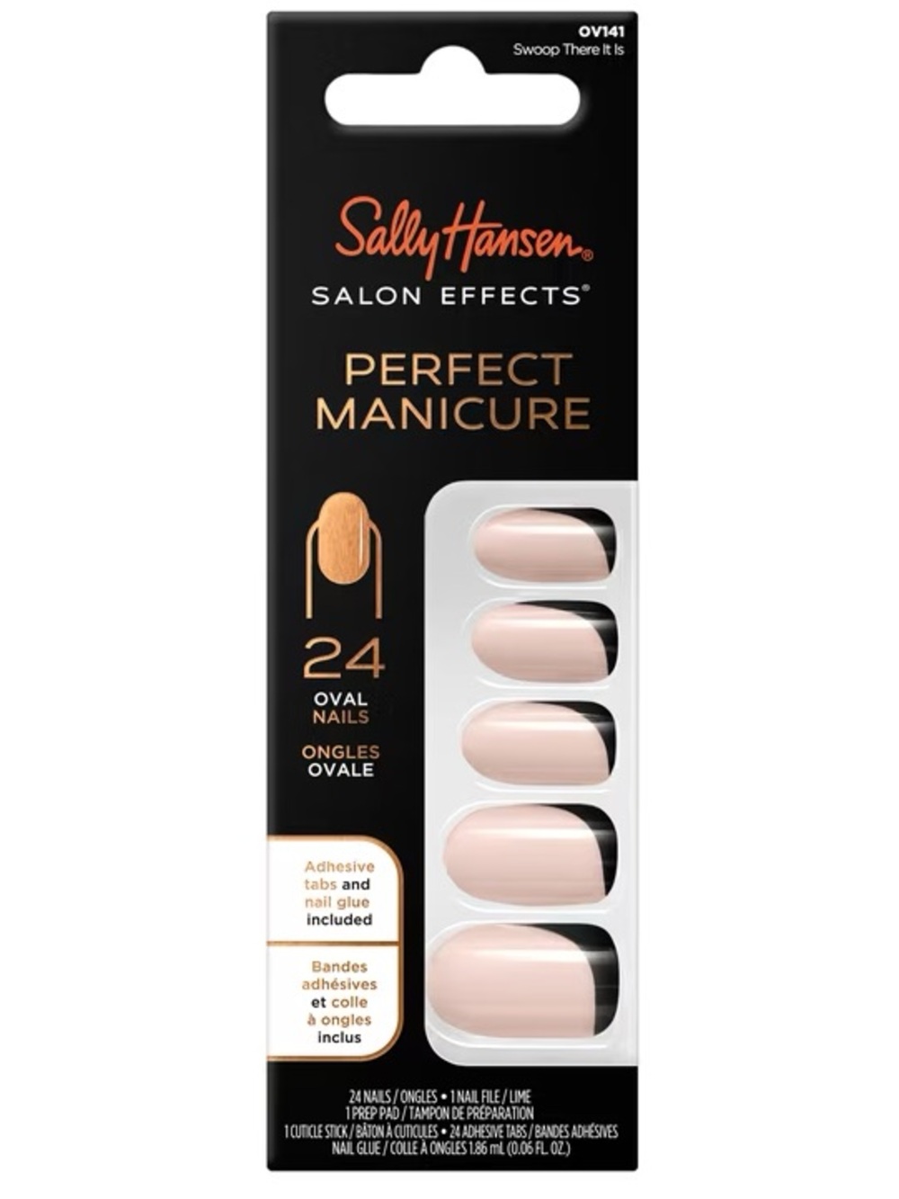 Sally Hansen Perfect Manicure Black Nude Oval Nails